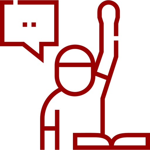 student raising hand icon