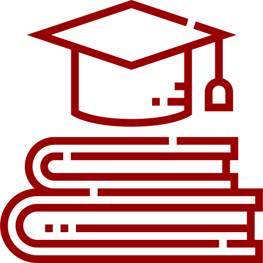 books and grad cap icon