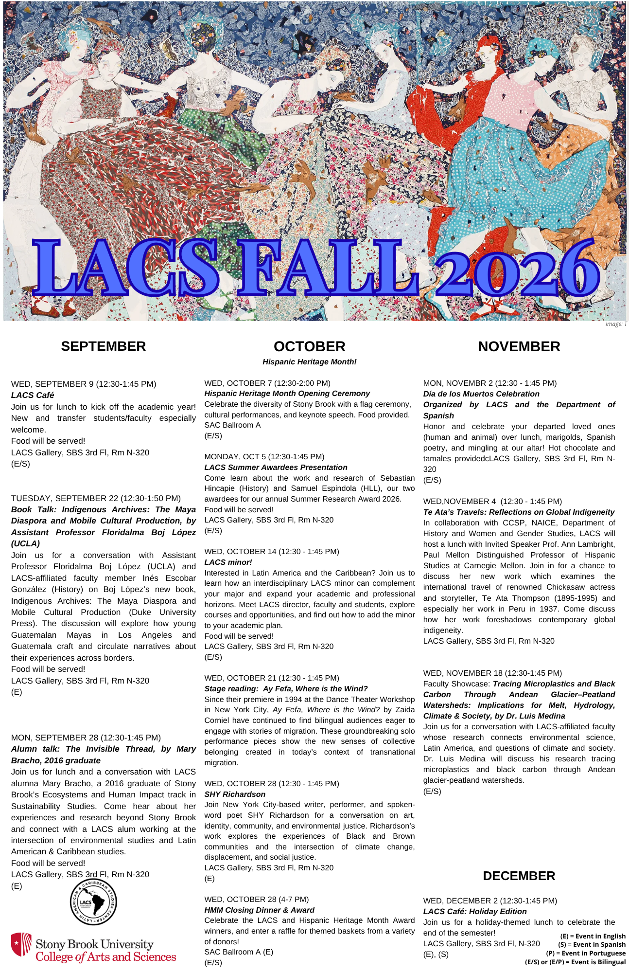 LACS Calendar Spring 2026 LACS Calendar Spring 2026