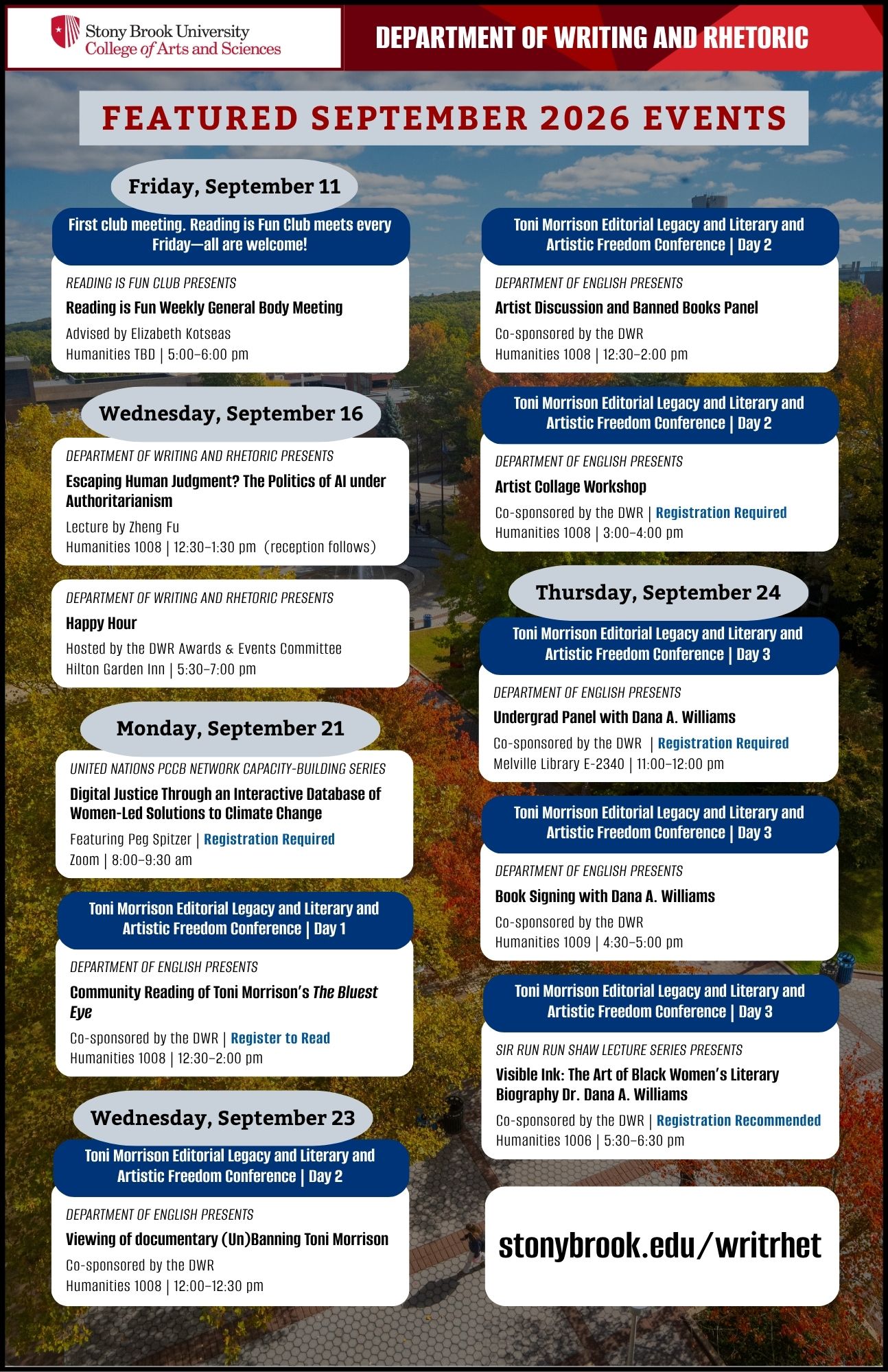 DWR Events Calendar Fall 2026