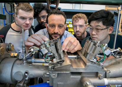 People working in a technology lab