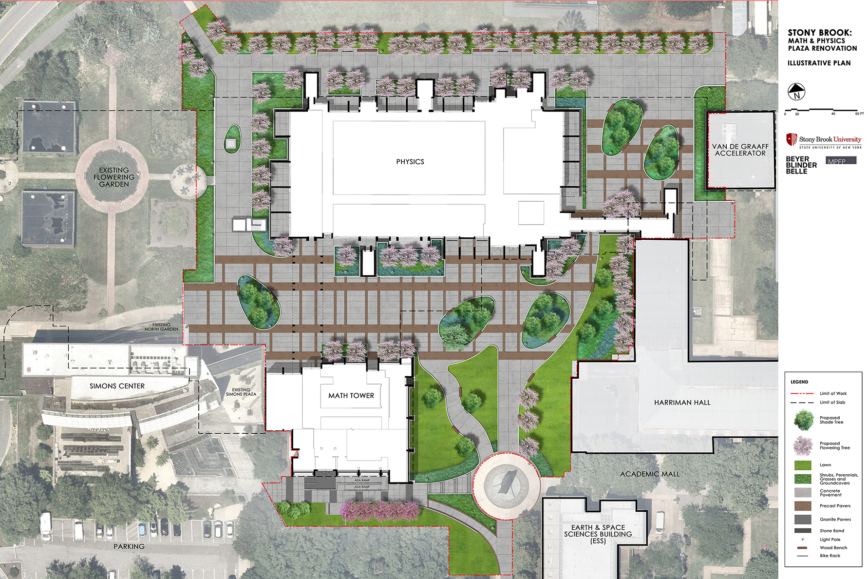 overhead rendering of new plaza