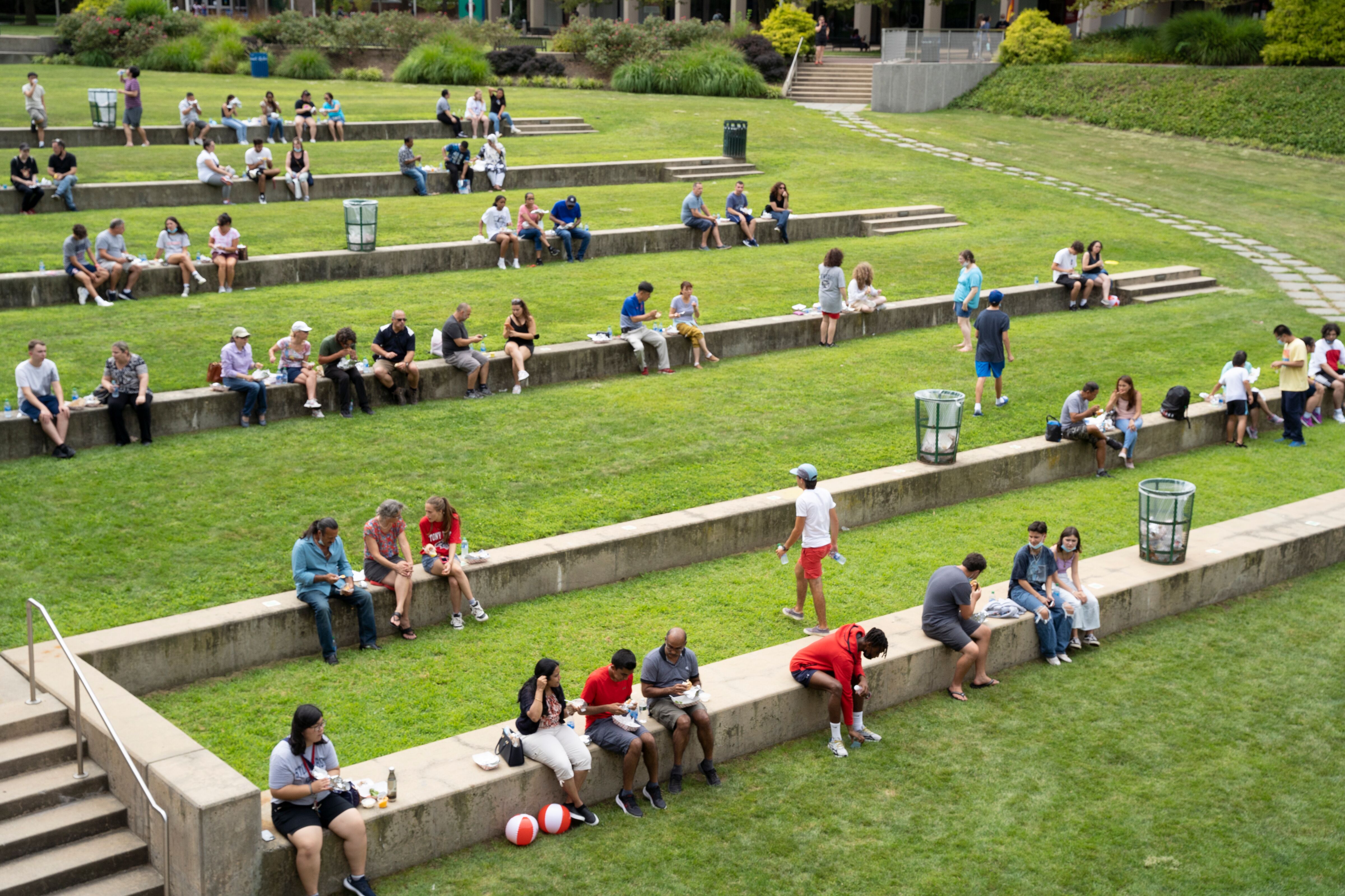 students in the quad