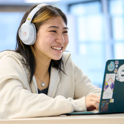 Student studying