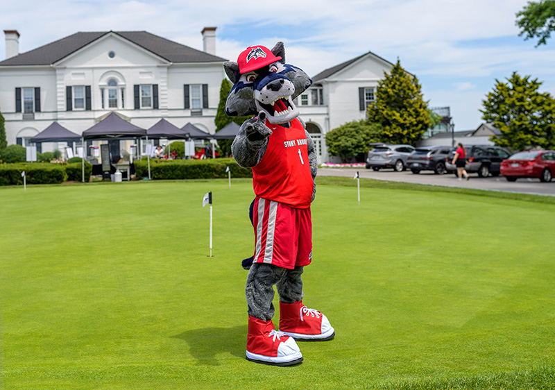 Wolfie on putting green