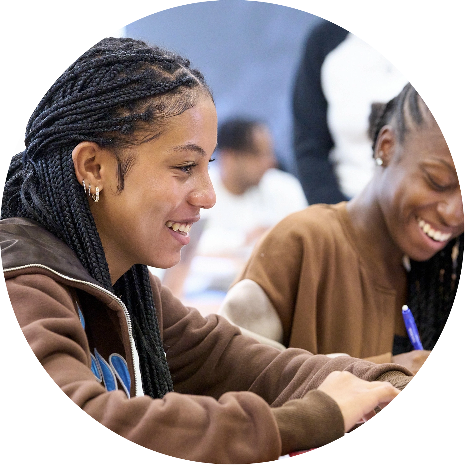 Students engaged in a Hybrid MBA class
