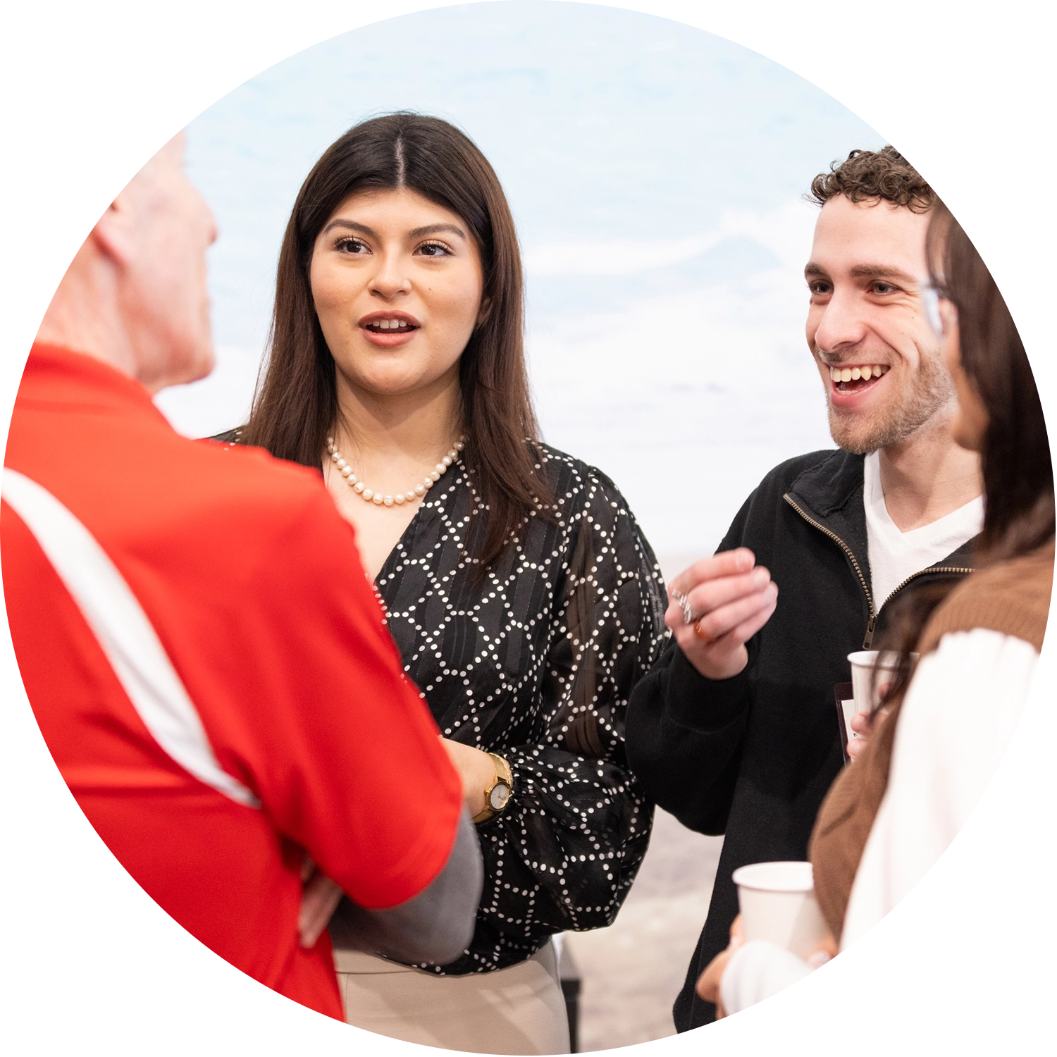 two students networking