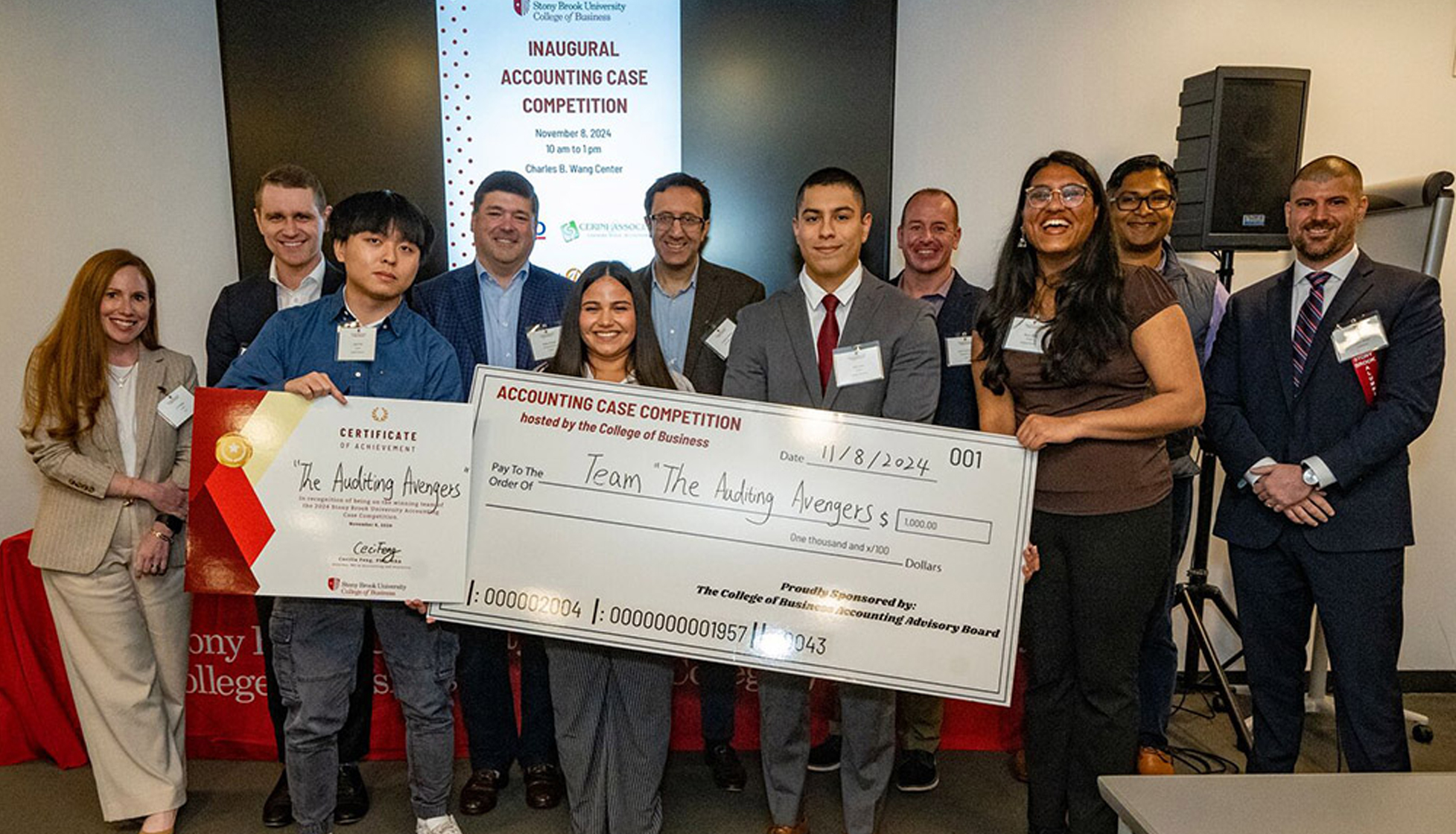 Students presenting at the first Accounting Case Competition
