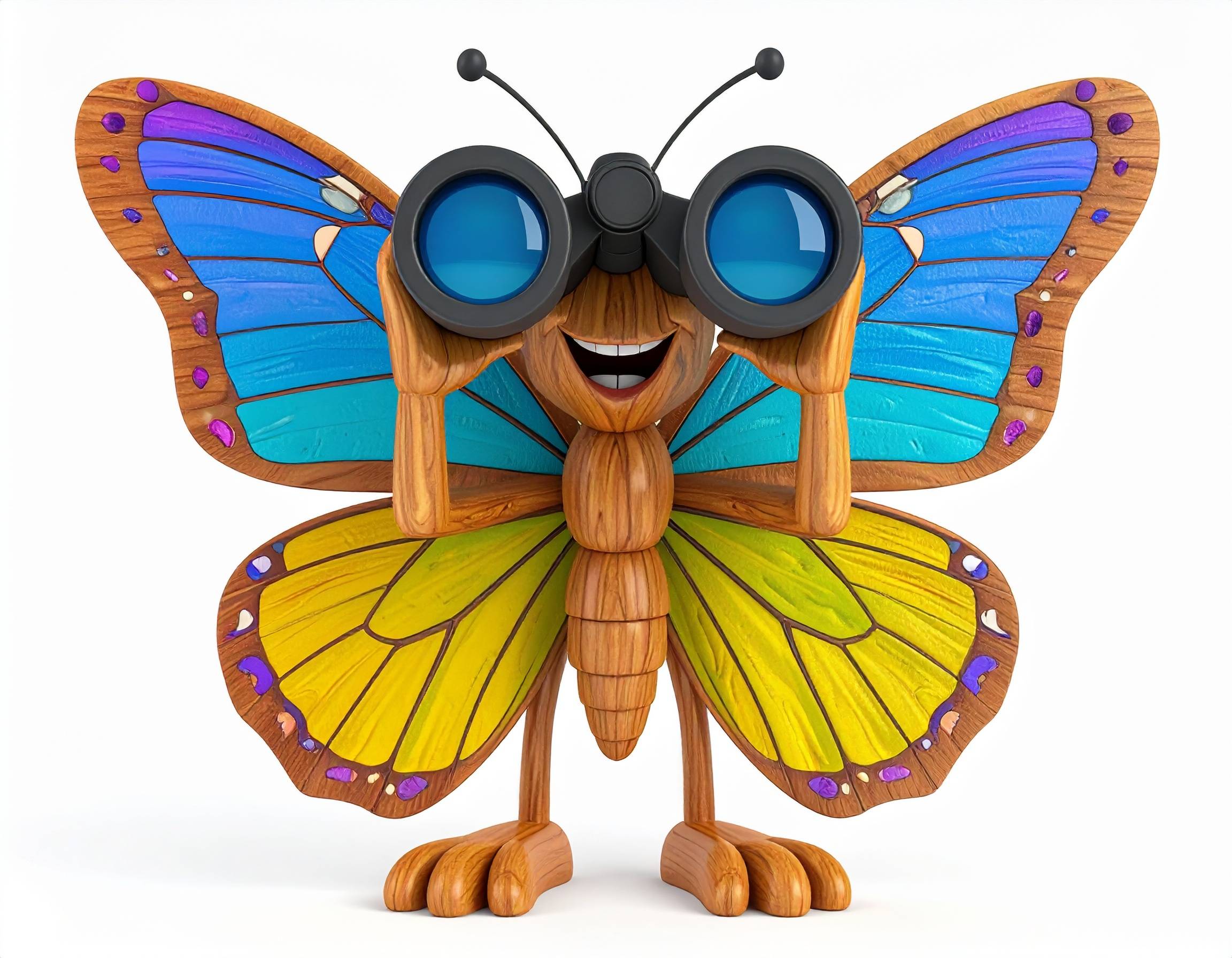 butterfly looking with binoculars