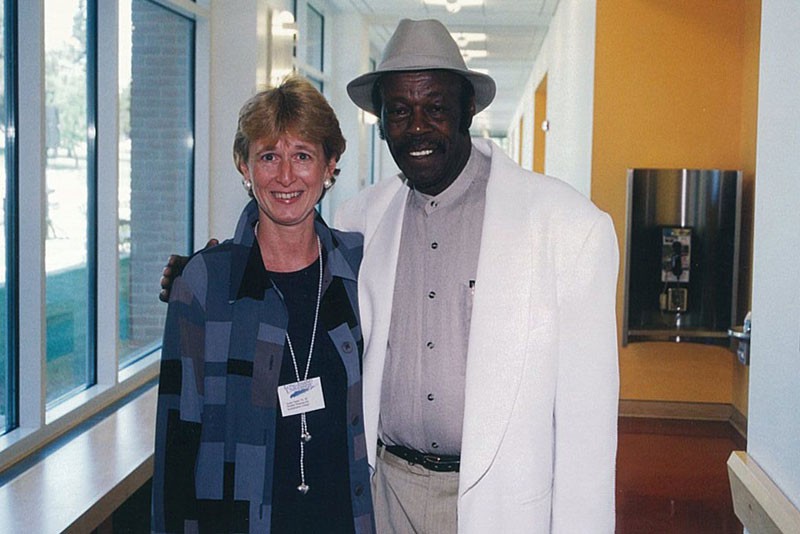 Southampton College director of financial aid Sue Taylor and the popular George Harney, foreman of the custodial staff.