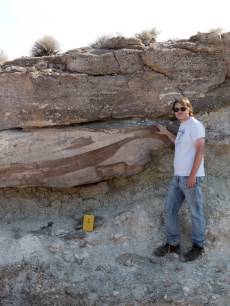 Justin Coward conducting fieldwork in Green River, Utah
