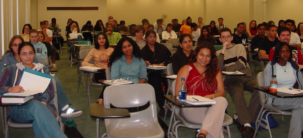 Students sitting at desks