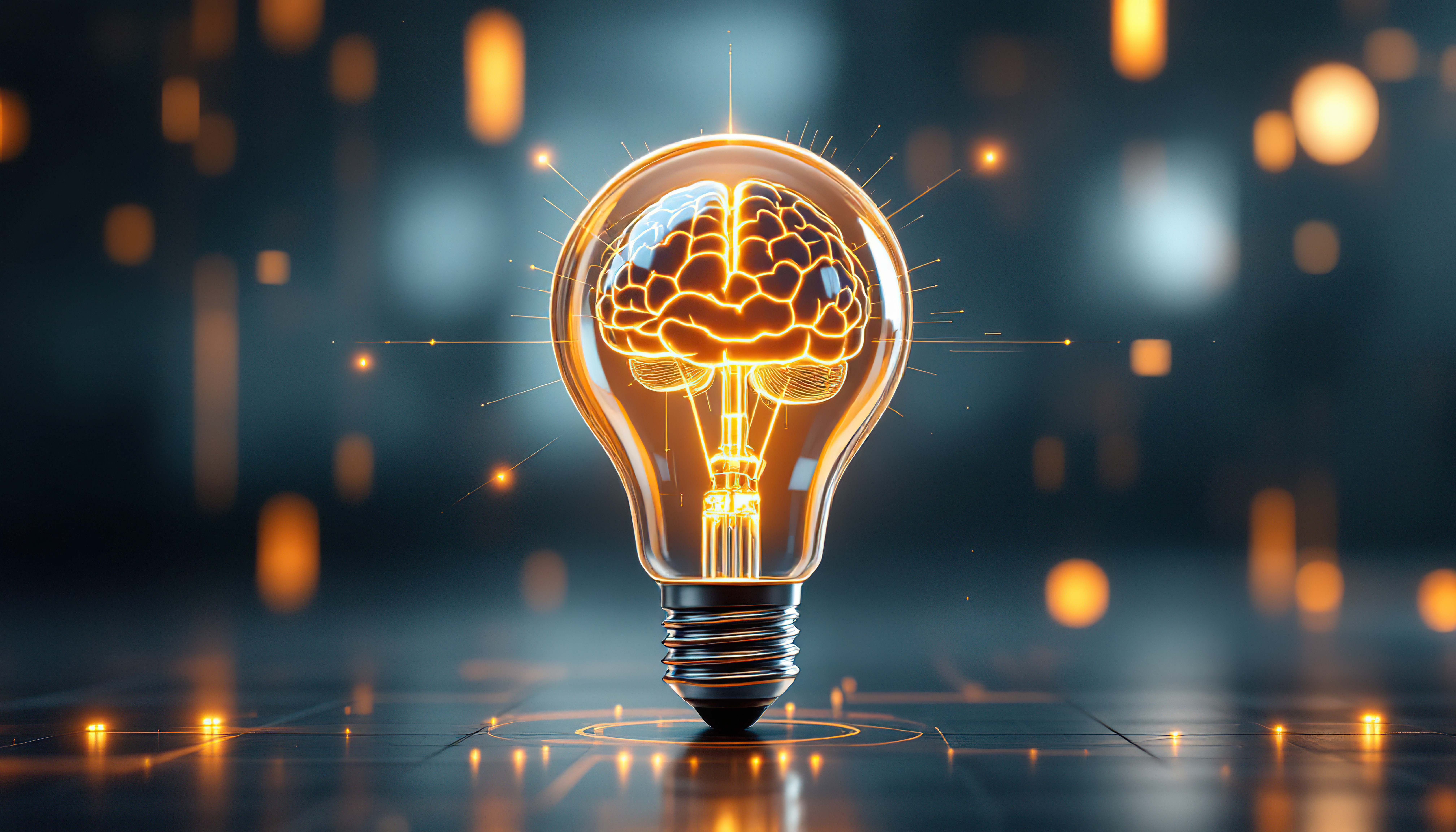 AI brain in lightbulb
