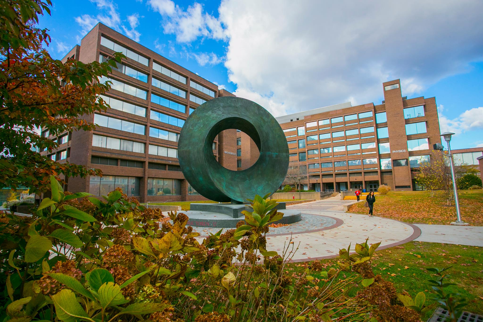 Photo of Torus sculpture outside of the Physics Building