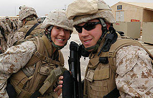 Two military soldiers in uniform