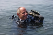Gregg Rivara pulls up a boombox from underwater Gregg Rivara pulls up a boombox from underwater