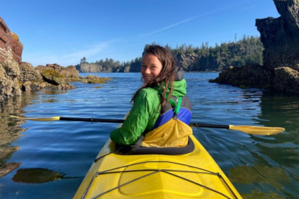 Katie Conroy paddles in a kayak Katie Conroy paddles in a kayak