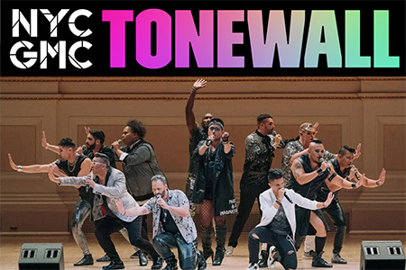 NYC GMC TONEWALL logo with a photo of the band