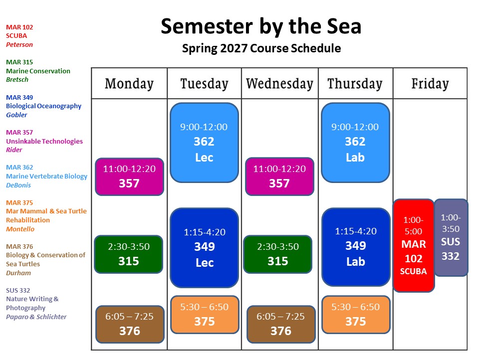 Spring 2027 Schedule Overview
