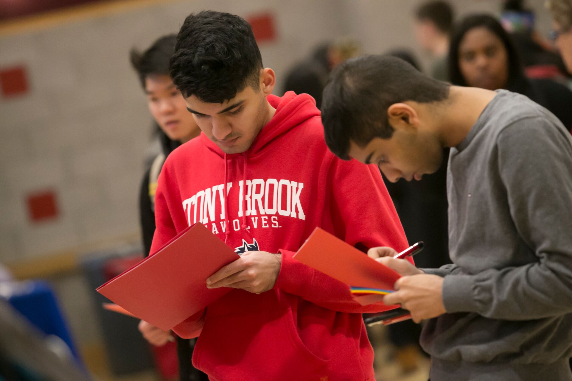 students writing