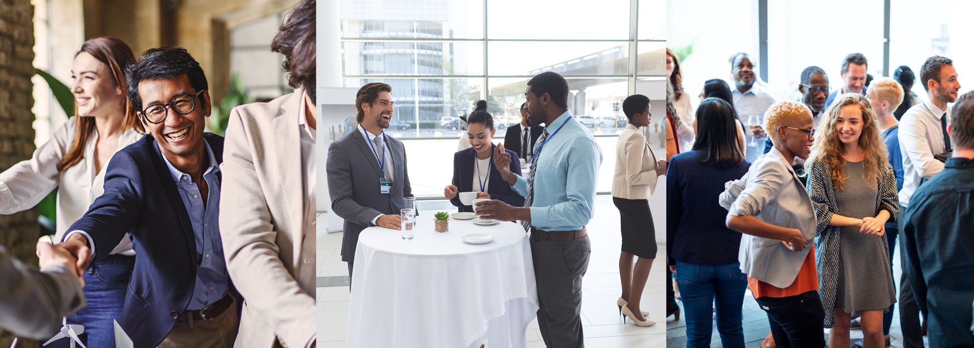 Collage of entrepreneurs networking and connecting at events