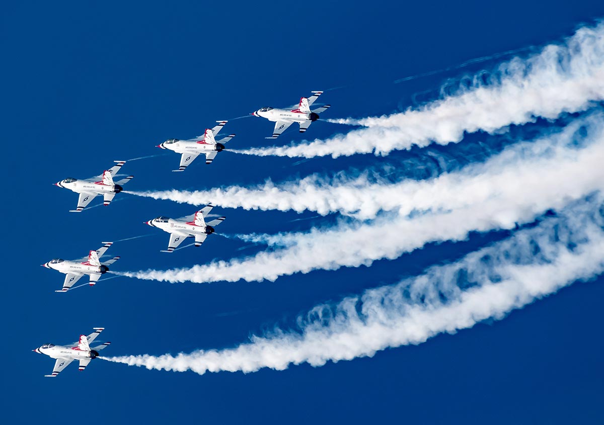 U.S. Air Force Thunderbirds flying in the sky