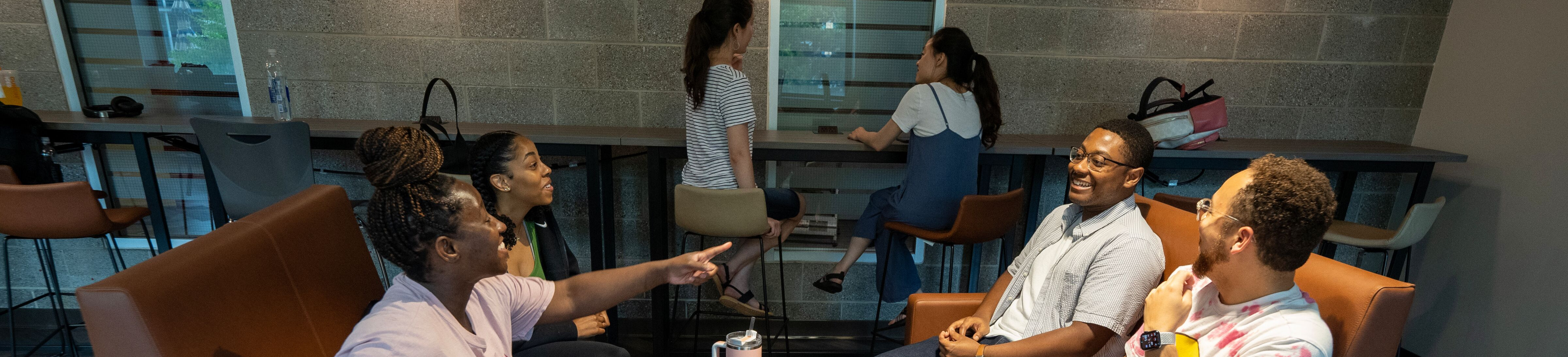 students at graduate lounge